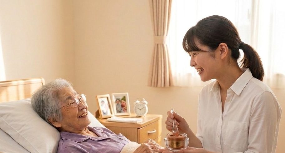 クレイを使って介護している女性